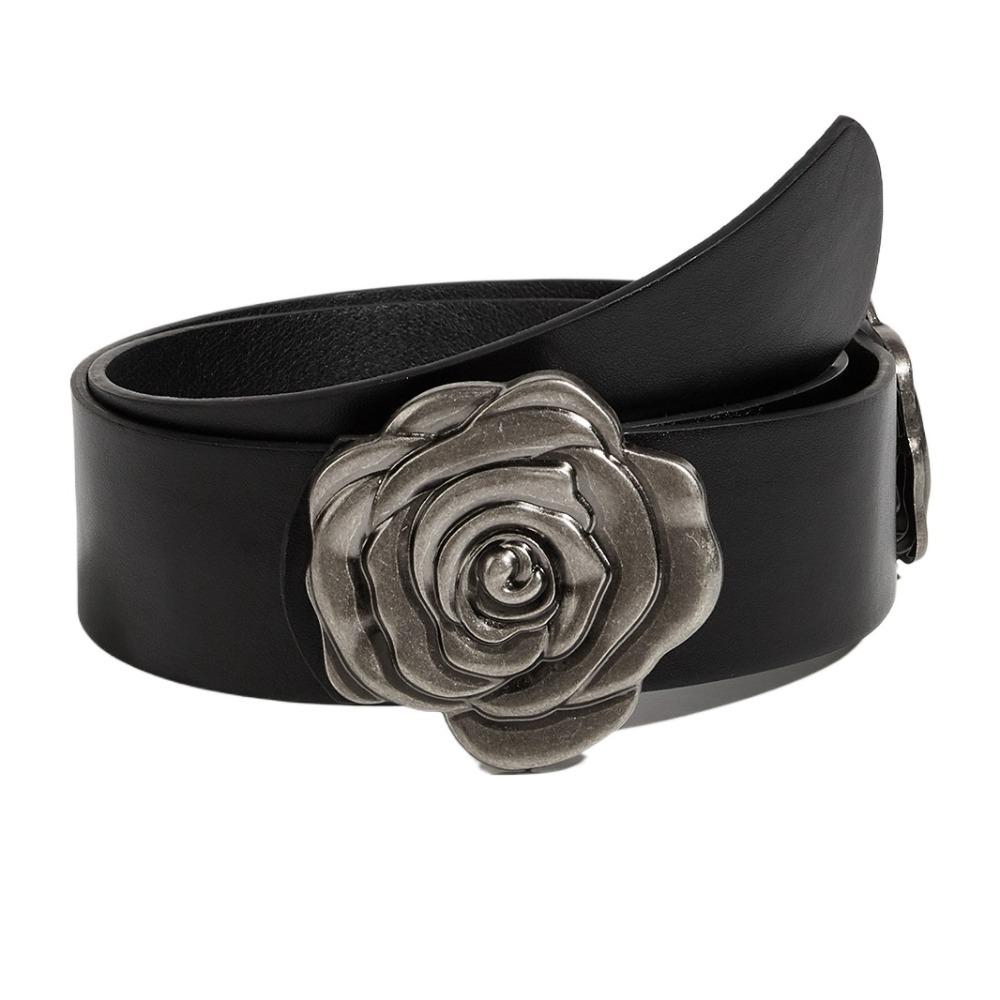 Zink Zinklegierung Rose Blume Taillengürtel Jeans Dekor Breiter Bund Verstellbarer PU-Ledergürtel Geschenk