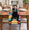 Black Happy Birthday Linen Table Runner Holiday Party Decor Reusable Farmhouse Kitchen Dining Table Runner Birthday Party Gift
