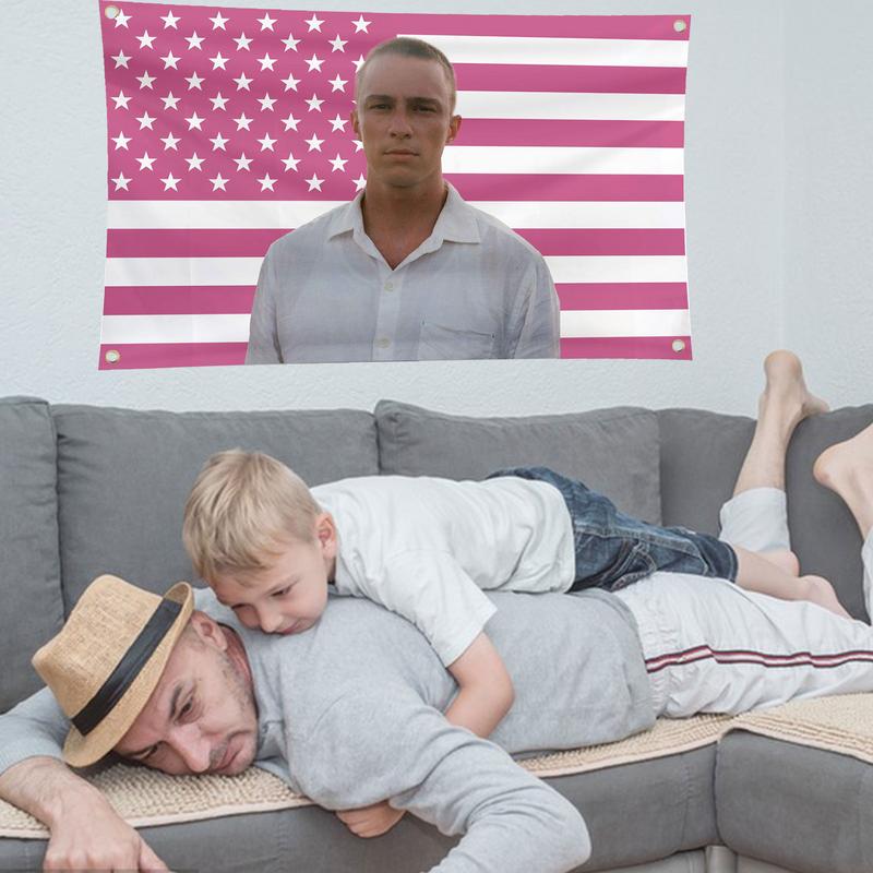 Drew Pink Amerikansk Flagg Starkey Gobelin Plakat Morsomt Banner For Hybel Soveromsvegg Høyskolefest Innendørs Utendørs Dekorasjoner