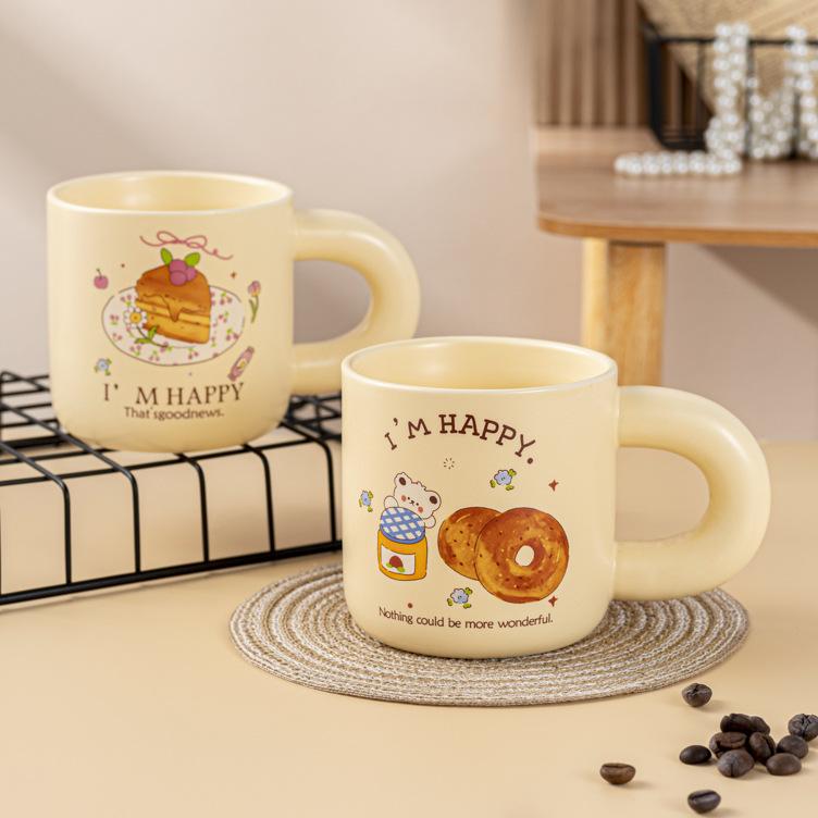 High Value Ceramic Cup Bear Mug Household Couple Water Cup Cute Gift Souvenir Gift Coffee Cup