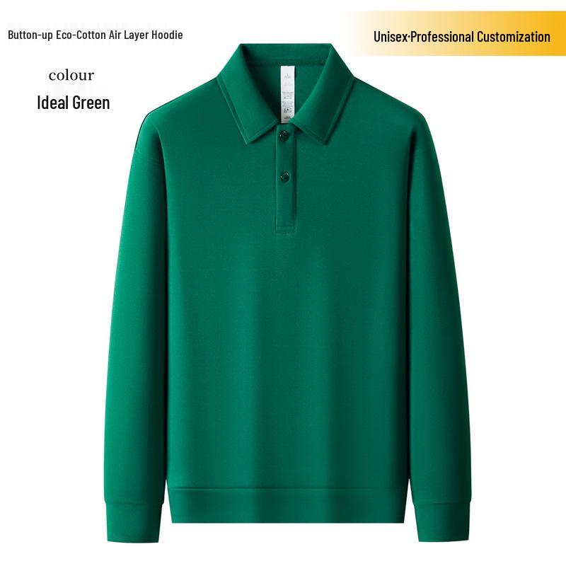 

Custom Unisex Air Layer Lapel Sweatshirt, Plain Color, Long Sleeve, 350g, Model 6502. M