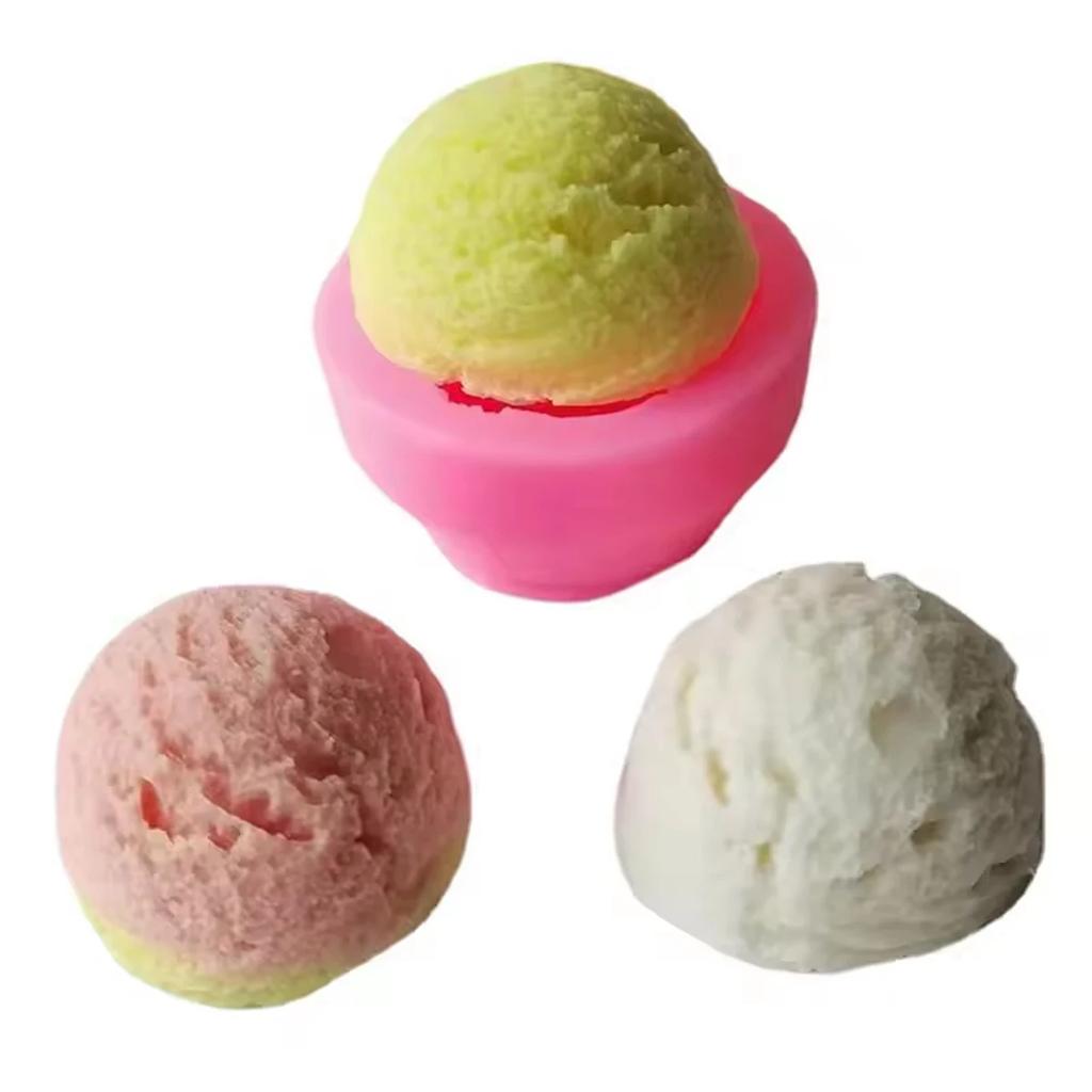 Ice Cream Silicone Mold Scented Candle Aroma Stone Plaster Dessert Cake 3D Ornaments Resin Clay Food Simulation Decoration