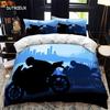 Motorrad-Fahrer-Bettbezug-Set, Queen-Calico-Twin-Size-Bettbezug, Bettwäsche-Set, Einzel-, King-Size-Bettbezug aus weichem Polyester