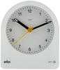 Imported Analog Alarm Table Clock White BC22W [Regular Product] BRAUN/Brown
