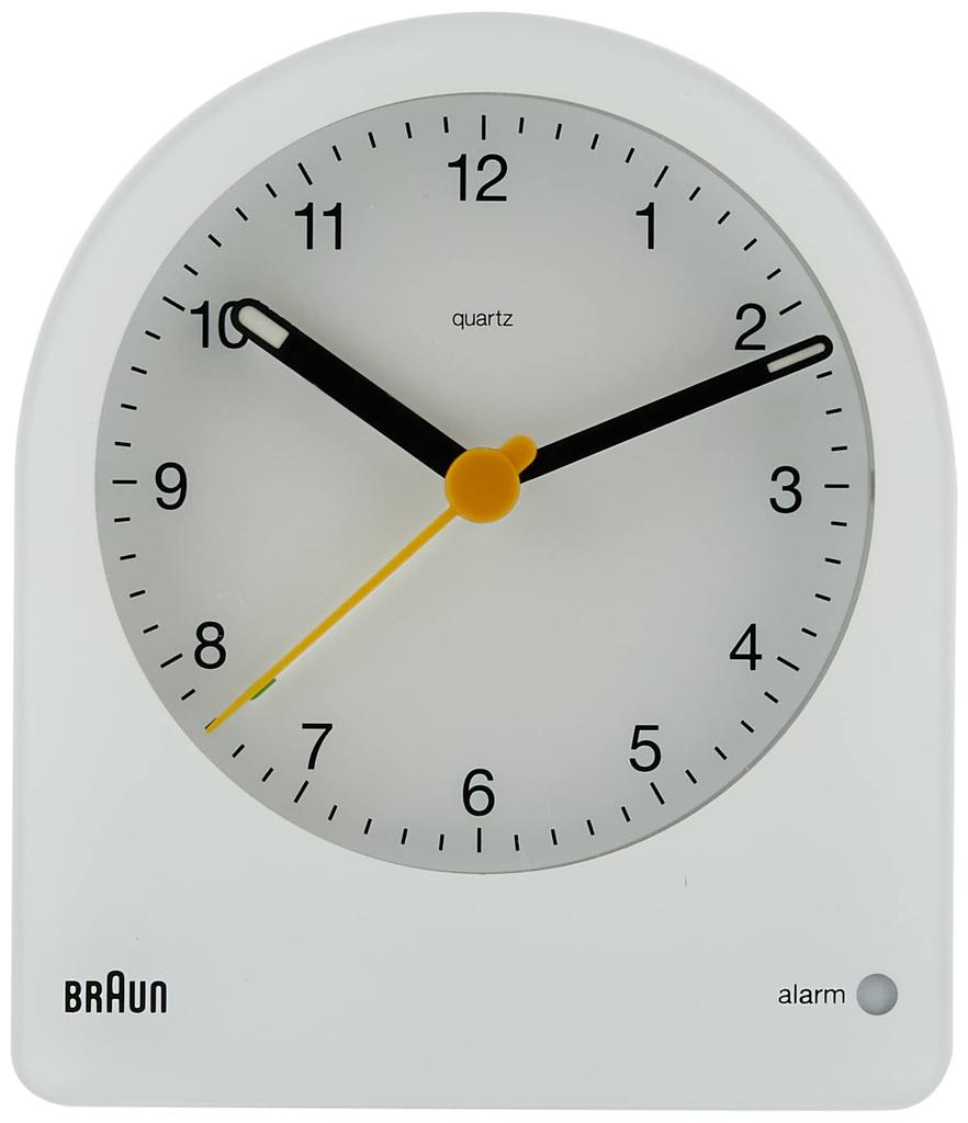 Imported Analog Alarm Table Clock White BC22W [Regular Product] BRAUN/Brown