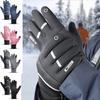 Men'S Winter Warm Fleece Cycling Gloves Waterproof Touch Screen Tactical Gloves Male Outdoor Windproof Riding Motorcycle Gloves