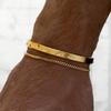 Stackable Bracelets for Men, 925 Silver/14K Gold Plated Bracelet Sets Dainty Cuff Bangle Box Cuban Link Bracelets