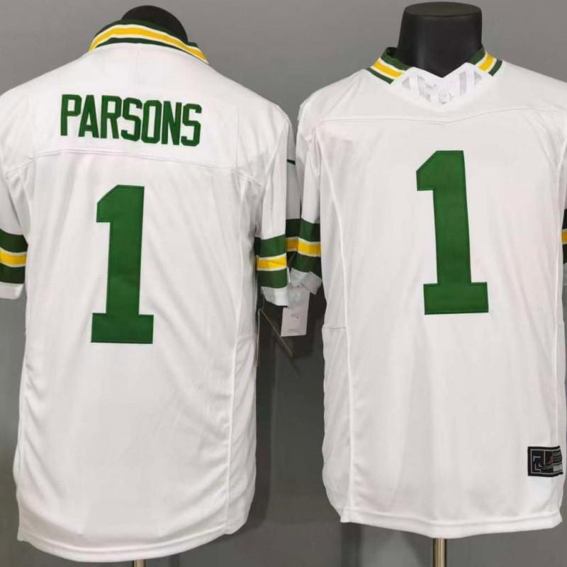 Classic White Rugby Jersey Parsons Style Embroidered Team Uniform Men Youth Sports Practice Game