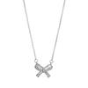 Women's Classic Luxury New Design Stainless Steel Silver Plated Bow Necklace and Earring Set Zircon Pendant Party Jewelry