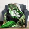 1pc Green Lantern Ring Flannel Throw Blanket Soft, Warm & Cozy for Couch, Bed, Office, and Travel Versatile All Season Gift, Christmas Present