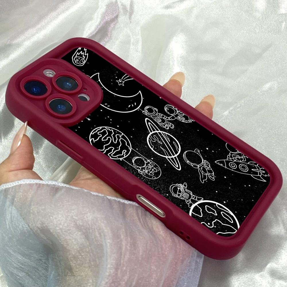 JT479 sky planets stars astronaut for iPhone 17 16 15 14 13 Pro Max Samsung S26 S25 Ultra A17 A07 A56 A16 A15 A14 Xiaomi 15T Redmi 15c 14C Soft Case