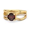 Garnet Infinity Pave Split Band Ring - 925 Sterling Silver Gold Vermeil