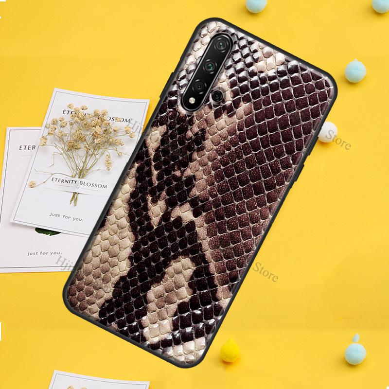 Snake Skin Case For Huawei P30 P20 P40 P60 Pro P Smart Nova 9 5T Honor Magic 5 Lite X8 X9a 50 70 Cover