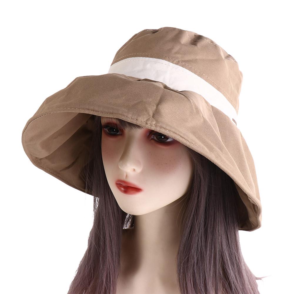 Large Brim Sun Protection Hat Adjustable Women Bucket Hat Casual Sunscreen Fisherman Hat Summer