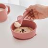 Atti Rabbit Baby Bunny Silicone Suction Bowl Dry Rose Toddler Tableware Self Feeding Container