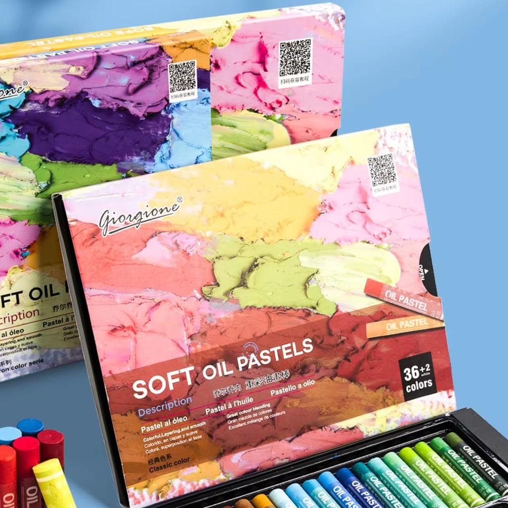 12/25/38/50 Colors Soft Oil Pastels For Kids Artists Art Drawing Blending Non-Toxic Heavy Color Crayons Painting Sticks Full Set