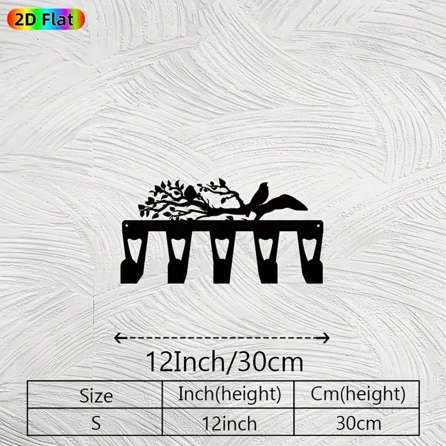 

Rustic Bird Tree Key Holder Metal Wall Art 5 Hooks Nature Inspired Decor TY10258