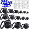 225pcs/Bag O-Ring Kit: Durable Rubber Seals for Automotive Machinery Ideal for Plumbing Oil & Water Resistant Assorted Sizes