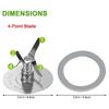 Stainless Steel Blender 4 Point Blade with Gasket&Jar Base Small Appliance Part