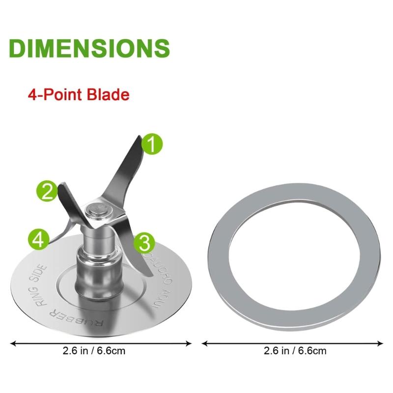 Stainless Steel Blender 4 Point Blade with Gasket&Jar Base Small Appliance Part