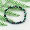 Geometric Green Malachite Stone Bracelet 6mm Black Tourmaline Beads Bracelet  Meditation Jewelry