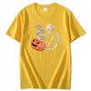 Skeleton With Pumpkin Head Funny Graphic T Shirts Halloween Breathable Printing Tees Tops Summer Cotton Casual Oneck T Shirt