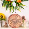 Shamanic Drum Bird Pattern Polyester Imitation Sheepskin Vintage Round Instrument Drum 25cm