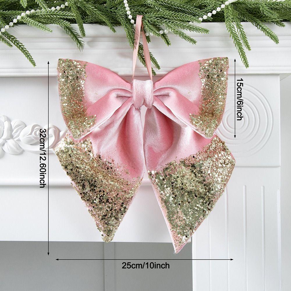 Satin Sequin Bowknot Hanging Decoration Sequin Glitter Bowknot Pendant Home Decoration