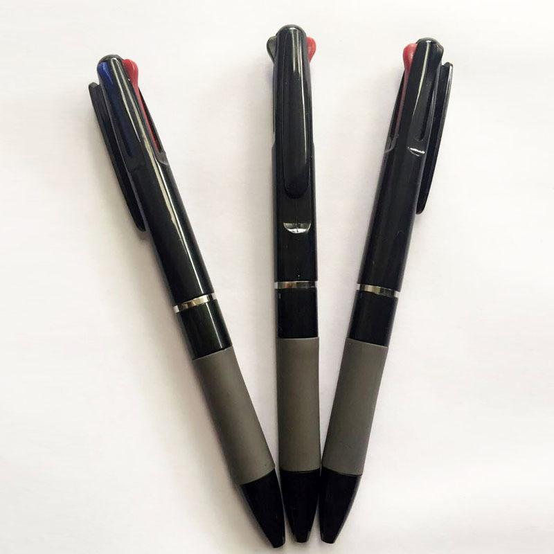 3 Colors In 1 Ballpoint Pen Office School Stationery Red Black Blue 0.7Mm Pen