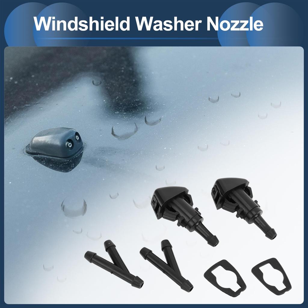 INFINAUTO Jeep Patriot 2008-2016 Främre Vindrutespolarmunstycke Slanganslutning Packning Nr.05303834AB Plast Svart