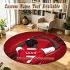 Round Rug Custom NameBukayo Saka Pattern Non Slip Carpet Home Floor Decor