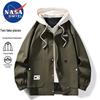 NASA MARVEL Men's Hooded Baseball Workwear Jacket