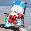 proof beach towel with Inuyasha pattern - soft,absorbent,quick-drying,machine washable - perfect for swimming,camping,bathing