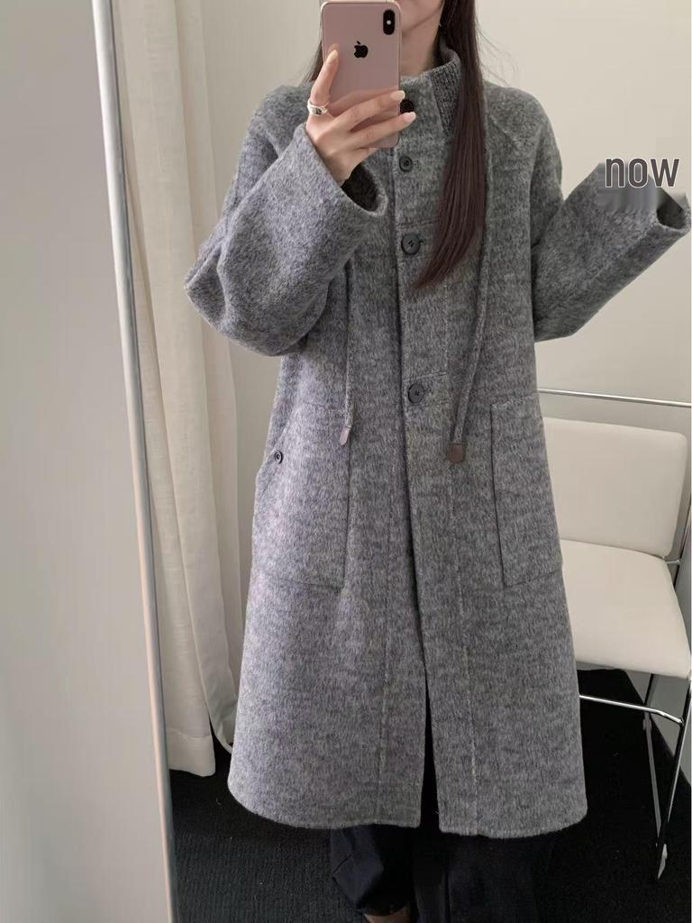Luxuriöser doppelseitiger Wollmantel für Damen - Extra-lang, lässig, altersreduzierend, Herbstkollektion 2025