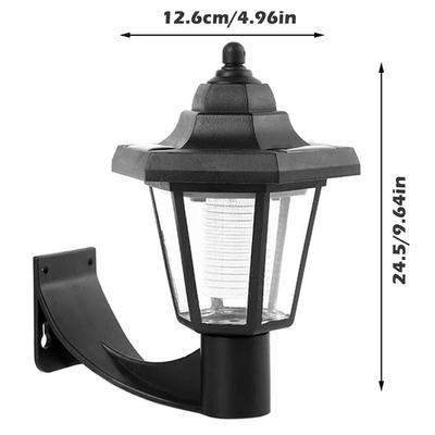 2 piezas de luz LED solar para pared de exterior, lámpara de jardín, luz solar hexagonal, lámpara solar impermeable, luz de jardín retro decorativa