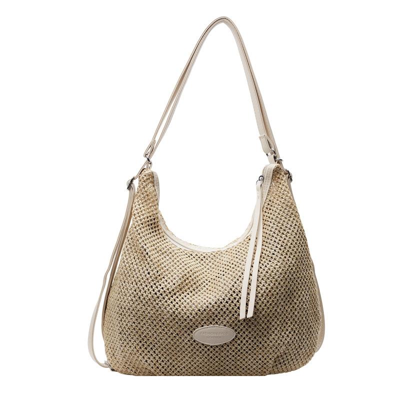 Spring and Summer New Woven Fashion Straw Bag Beach Bag Large Capacity Messenger Bag Texture Shoulder Bag