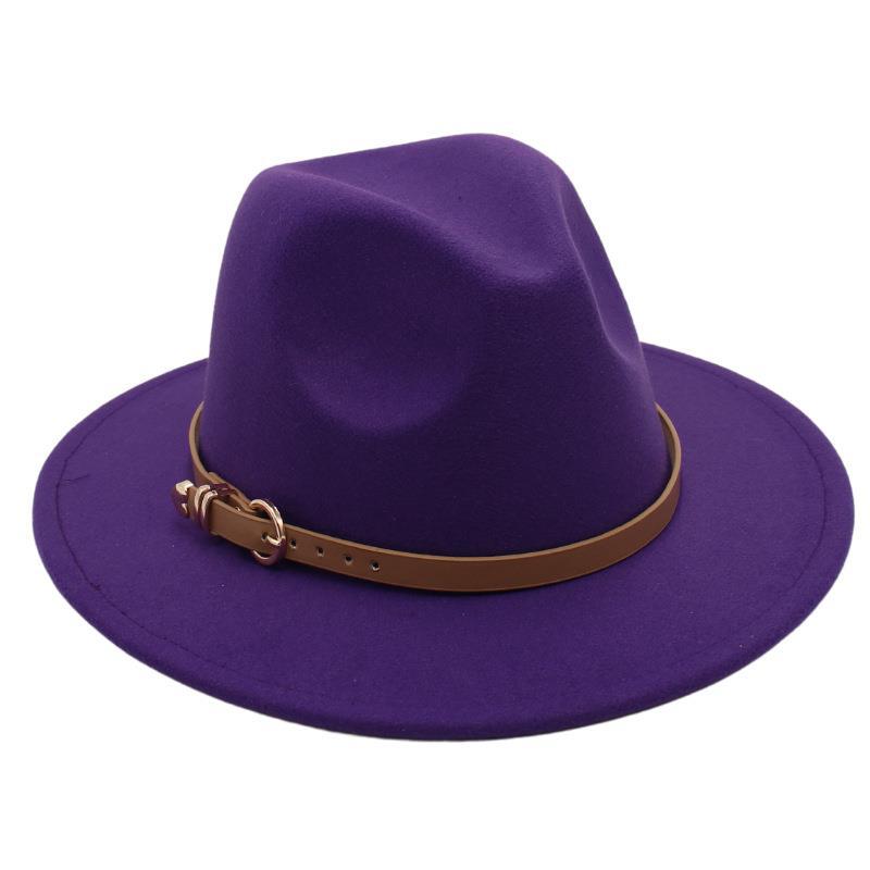 Europe And The United States New Top Hat British Party Jazz Hat Fedora Foreign Trade Woolen Felt Hat Big Brim Trendy Hat