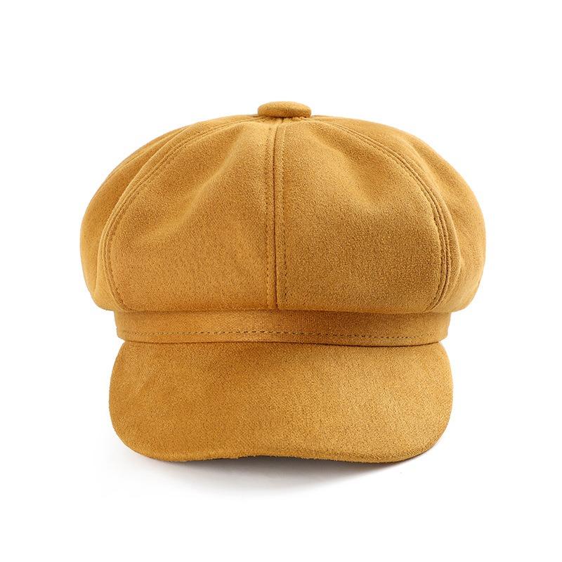 Damen S Achteckiger Hut Wildlederimitat Britischer Stil Vintage Modehut