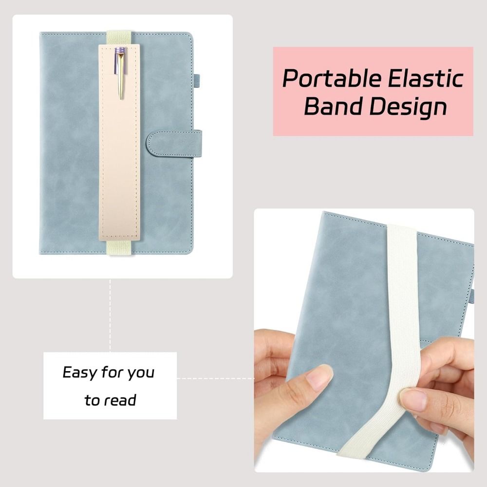 Adjustable Straps Pen Sleeve Pouch PU Leather Pencil Holder Case for Notebook Office