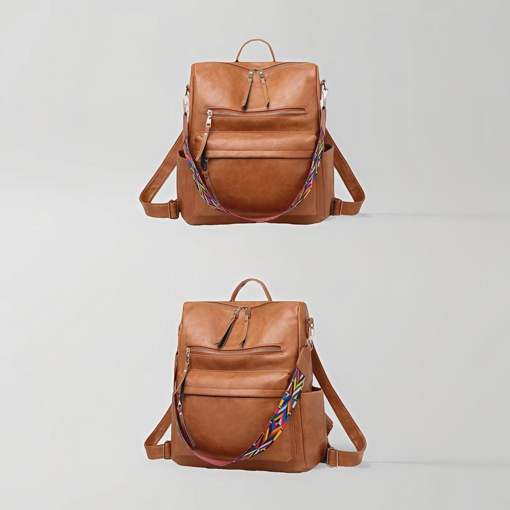 Retro PU Women's Backpack - 2022 European and American Style