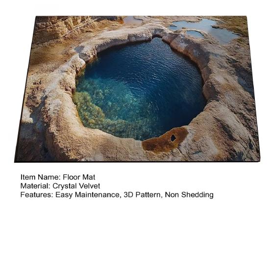 3D Optical Illusion Rug Absorbent Non Slip Bath Mat Endless Pit Bathroom Rug Floor Mat