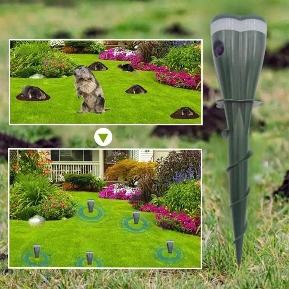 Waterproof Gopher Repellent Ultrasonic Groundhog Deterrent Solar Powered Mole Repellent  Farmland