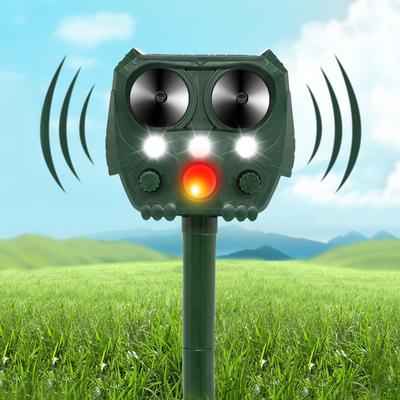 Ultraschall-Katzen- und Hundeabwehrmittel, wasserdicht, solarbetrieben, Tierabschreckung, LED-Lichtalarm für Obstgarten, Gewächshaus, Gemüsegarten