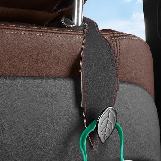 Car Seat Back Hook Leaf-Shaped Design Strong Load-bearing Simple Installation Automotive Seat Back
