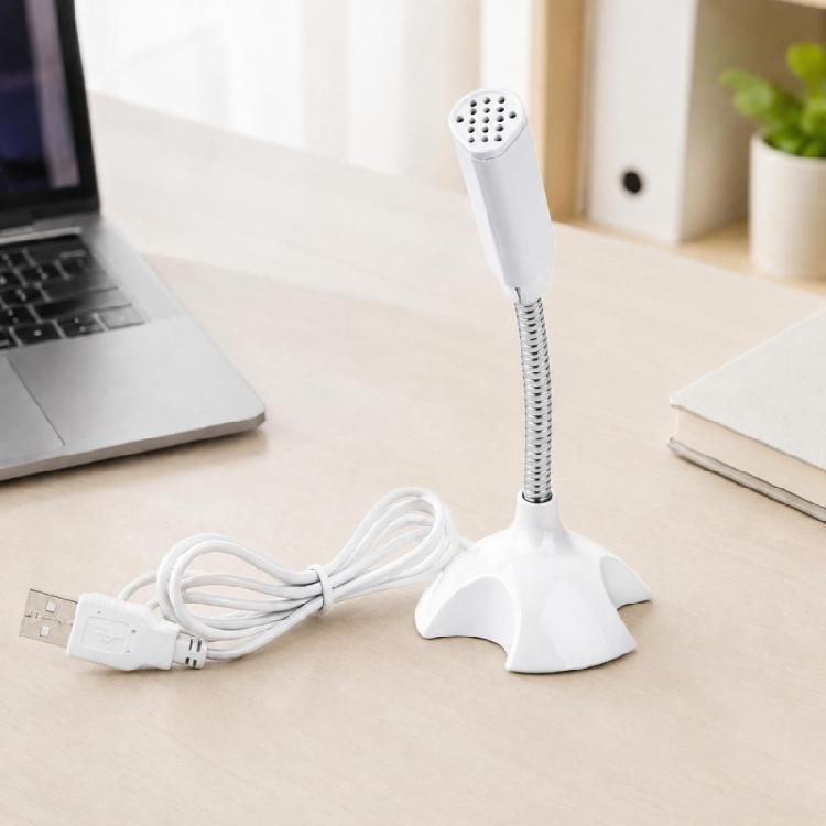 Driver-Frees Wire Microphones for Computer Voice Input, with Flexible Gooseneck and Weighted Base for Gaming and Karaoke