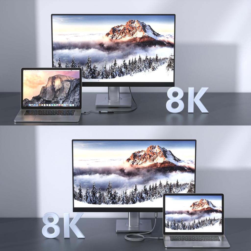 DriverGenius ApeX Pro Series to DisplayPort Adapter Cable Compatible with Game and Nylon Braided Metal Connector 0.2m USB-C 8K/60Hz (Male/Female) -