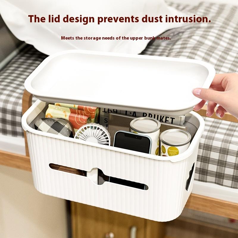 For Dorm Room Bed Bedside Plastic Storage With Removable Hook Hanging Basket Sundries Box Holder