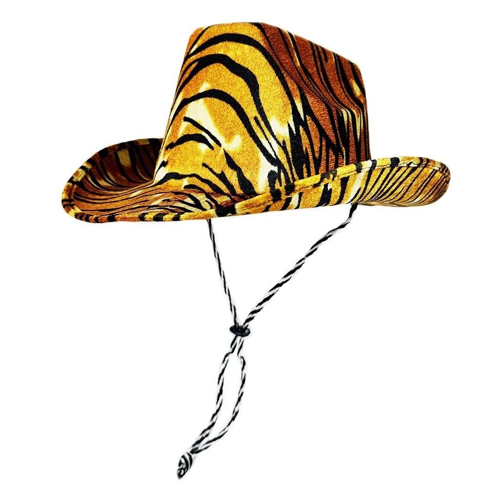 Zebra Tiger Leopard Printed Western Cowboy Hat Cow Printed Cosplay Hat Fashion Bowler Hat Tiger Print