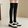 Jun Bie Solid Black Thigh-High Socks 4-Pack