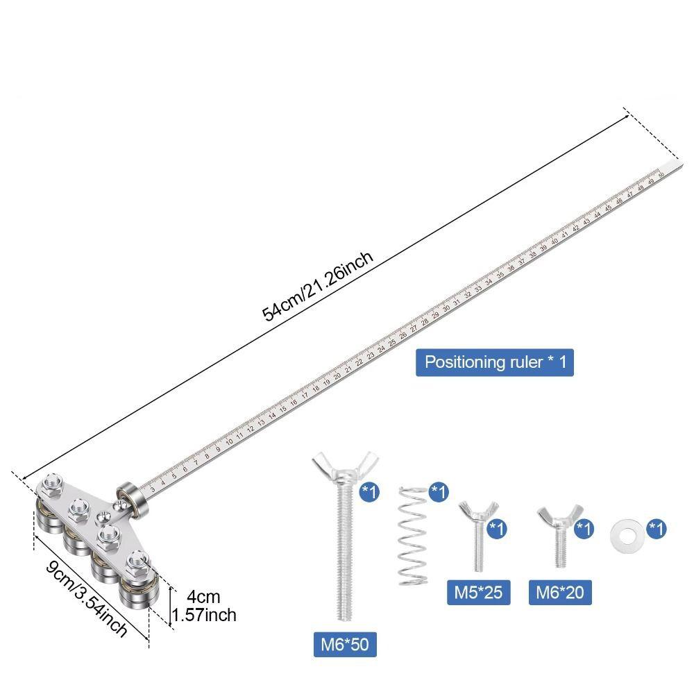 

High-Precision Circular Saw Guide Stainless Steel Precision Cutting Guide Wood Board Cuts 50 cm Four Bearing